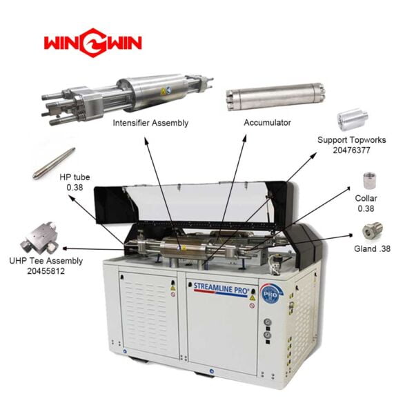 90,000 psi ultra high pressure intensifier pump waterjet cutting